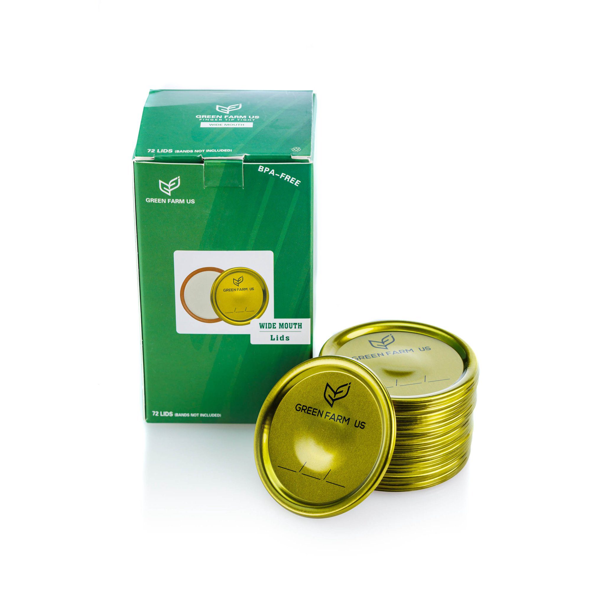 Green Farm Wide Mouth Canning Lids (72 Count)